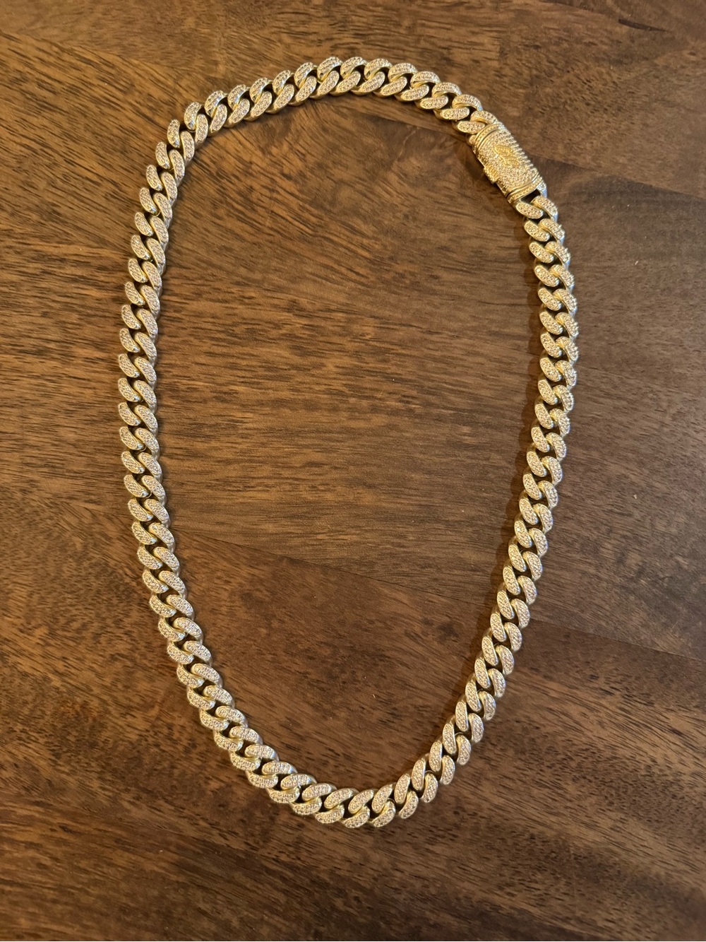 GLD Diamond Cuban Link Chain White Gold Plated 12mm 24” Men’s Necklace w/ Pouch